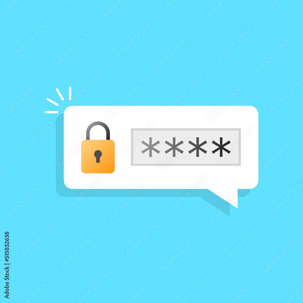 Aufkleber password protected icon in flat style. authentication vector illustration on isolated background. lo