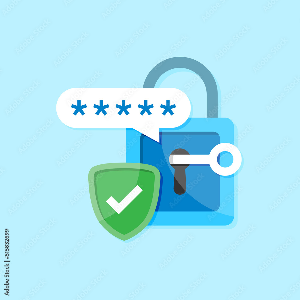 Poster password protection icon in flat style. authentication vector illustration on isolated background. l