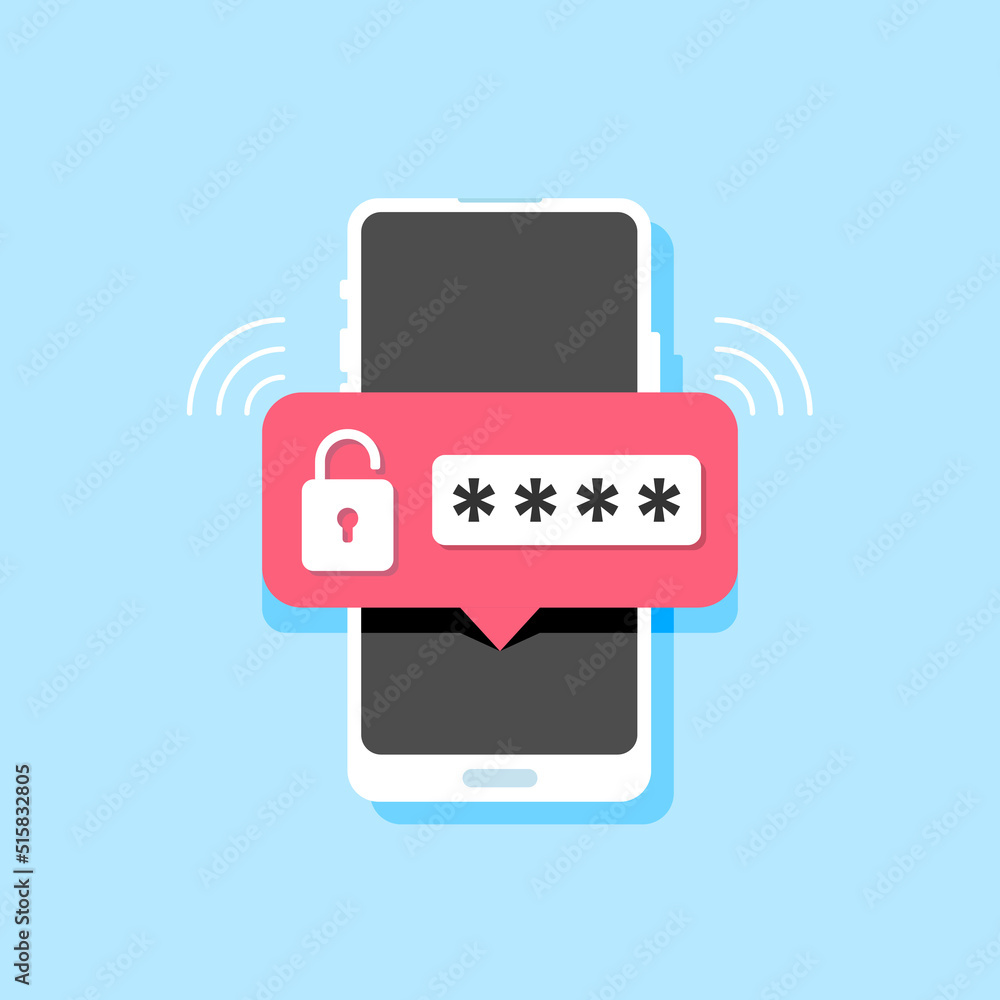 Poster password protection icon in flat style. authentication vector illustration on isolated background. l