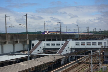 Fototapeta na wymiar JR宇都宮線（東北本線）、黒磯駅のホーム側と東北新幹線