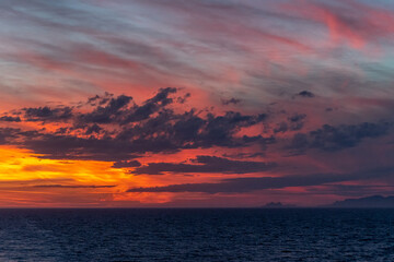 Obraz premium Sunset over the mediterranean