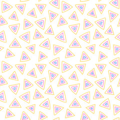 Vector seamless pattern with hand drawn colorful triangles. Doodle style illustration. Modern abstract design for paper, cover, fabric, interior decor and prints.