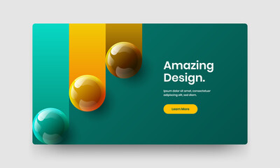 Unique web banner vector design layout. Trendy realistic spheres corporate cover concept.
