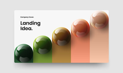 Premium realistic balls poster template. Isolated presentation vector design illustration.