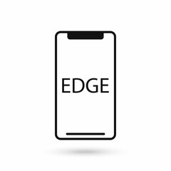 Mobile phone flat design icon with EDGE communication technology symbol