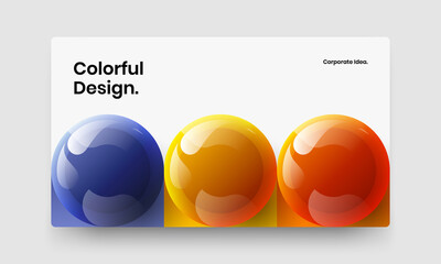 Amazing presentation vector design template. Multicolored realistic balls front page layout.