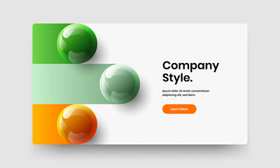 Creative realistic spheres website illustration. Multicolored placard design vector concept.