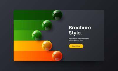 Premium 3D balls presentation layout. Modern corporate cover vector design concept.