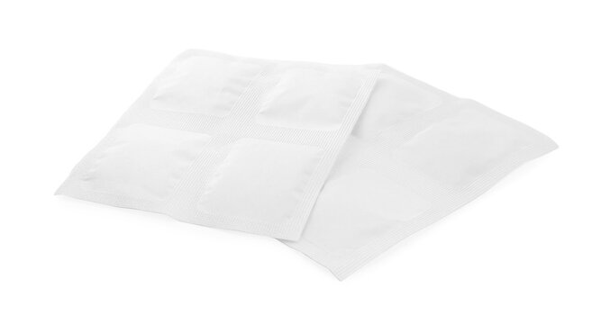 Mustard plasters on white background. Alternative medicine