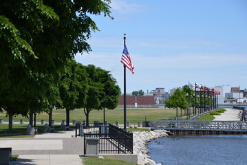 Memorial at the Fox River in the Town Green Bay, Wisconsin