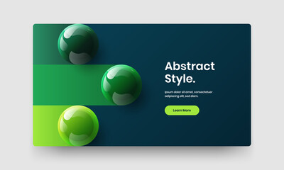 Fresh website vector design illustration. Amazing 3D spheres postcard concept.