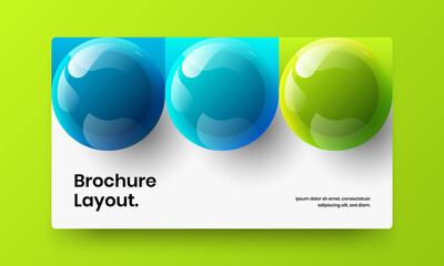 Abstract realistic balls website screen layout. Amazing corporate brochure vector design illustration.