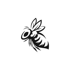 fly bee silhouette logo template
