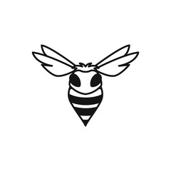 fly bee silhouette logo template
