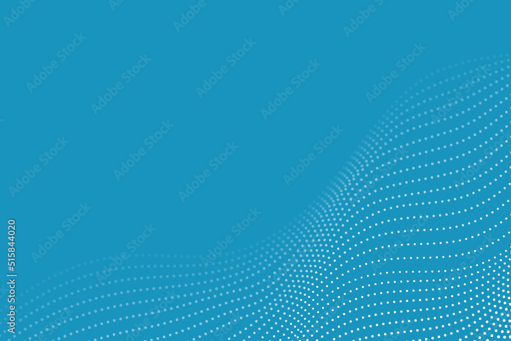 Wall mural blue particle wave pattern abstract background. technology banner.. vector
