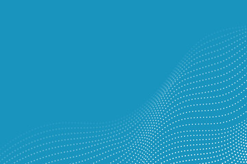 Blue Particle Wave Pattern Abstract Background. Technology Banner.. Vector