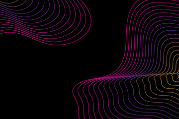 Colorful Wavy Lines Abstract Background. Technology Wallpaper. Modern Banner. Vector