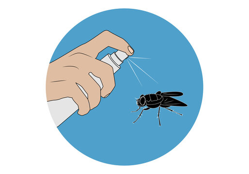 S&iacute;mbolo o icono de la acci&oacute;n de rociar un insecticida contra insectos o mosca negra