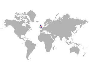 世界地図　ピックアップ国家　イギリス