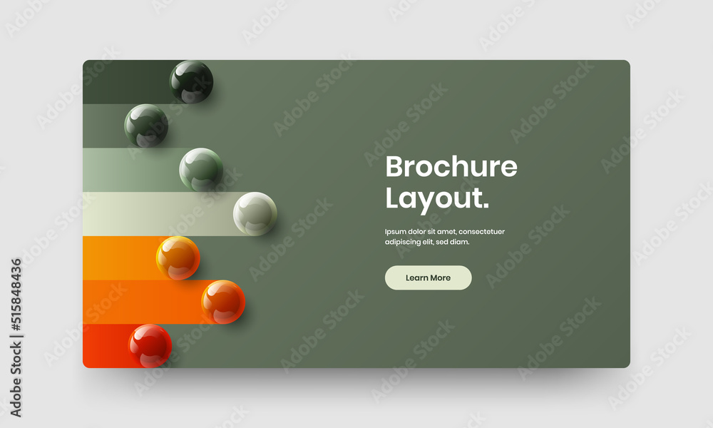 Poster fresh realistic balls company identity concept. vivid website screen vector design layout.