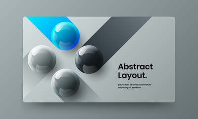 Bright realistic balls corporate cover illustration. Geometric pamphlet design vector concept.