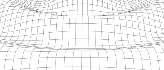 Vector grid. 3d perspective background. Wireframe mesh. Vector technology background.