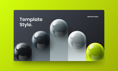 Amazing journal cover design vector template. Unique 3D spheres flyer concept.