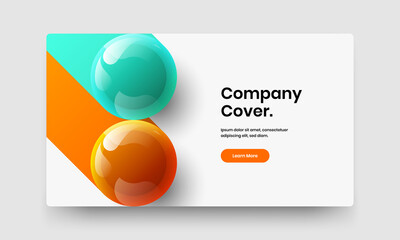 Multicolored realistic balls presentation concept. Simple front page vector design layout.