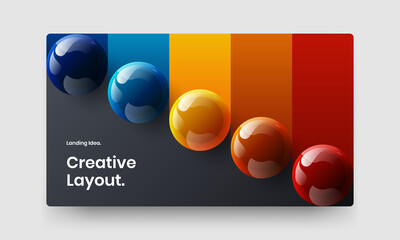 Bright brochure vector design layout. Premium 3D balls catalog cover illustration.