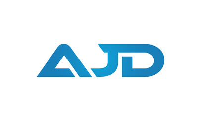 Connected AJD Letters logo Design Linked Chain logo Concept	
