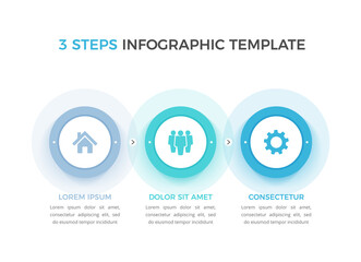 Infographic template with 3 steps, workflow, process chart