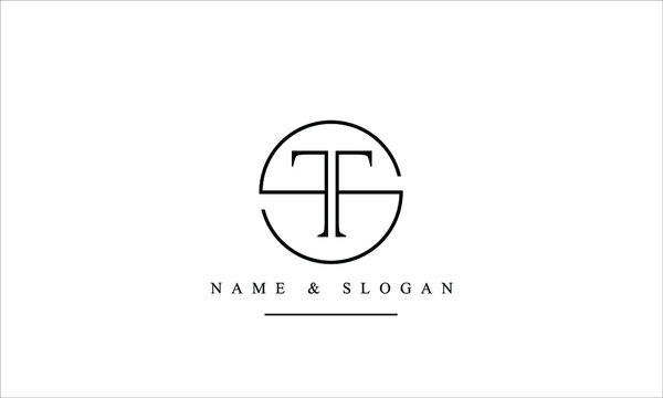 TS, ST, T, S abstract letters logo monogram