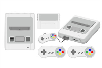 retro console game element vector play flat element 90s controller gaming. © boingz