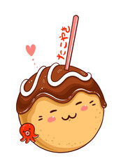 cute takoyaki cartoon character - 515854612