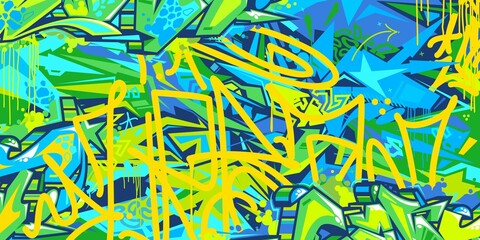 Hiphop Abstract Urban Street Art Graffiti Style Vector Illustration Background Template