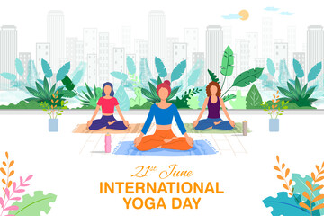 woman doing asana and meditation practice for International Yoga Day on 21st June