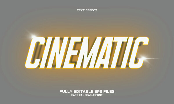 editable text effect with cinematic writing with shining light