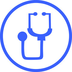 doctor stethoscope icon or symbol with blue background for application logo, ppt icon template.