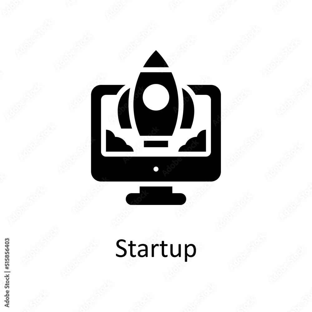 Poster startup vector solid icon design illustration. project managements symbol on white background eps 10
