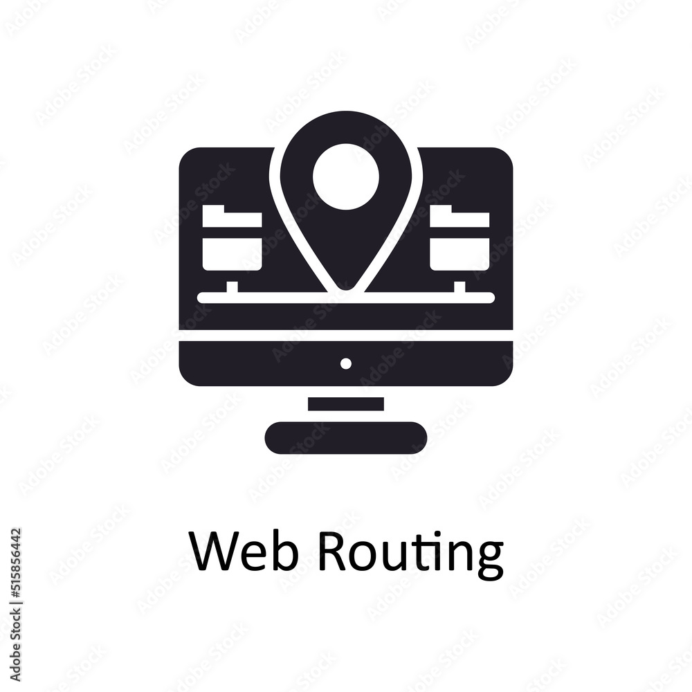 Poster routing vector solid icon design illustration. project managements symbol on white background eps 10
