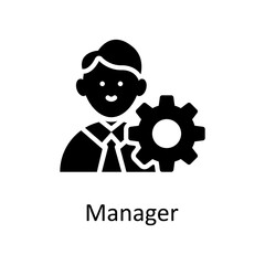 Manager  vector Solid Icon Design illustration. Project Managements Symbol on White background EPS 10 File