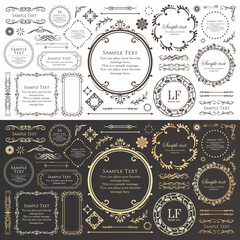 オシャレなフレーム。デザインテンプレート。ゴージャスな額のセット。