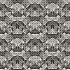 Monochrome Moiré Effect Kaleidoscope Pattern