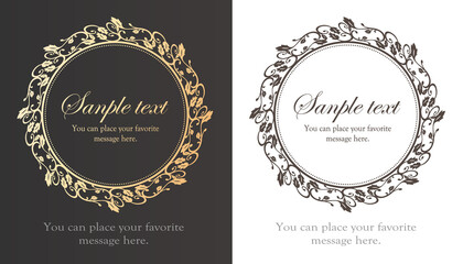 オシャレなフレーム。デザインテンプレート。ゴージャスな額のセット。