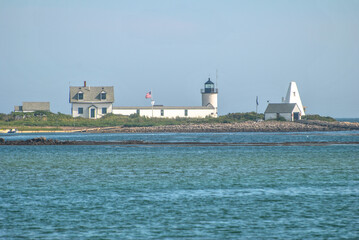 Goat Island Lighthouse (located off Cape Porpoise) near Kennebunkport in Southern Maine