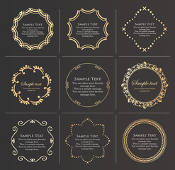 オシャレなフレーム。デザインテンプレート。ゴージャスな額のセット。