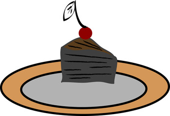 illustration of cake with chocolate