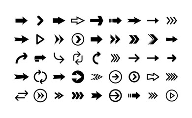 Fototapeta na wymiar Arrow vector icon collection. Set of arrow elements for design.