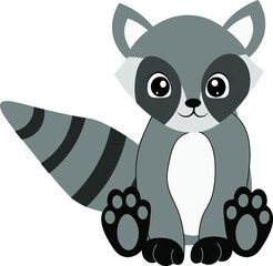 cute baby raccoon vector illustration