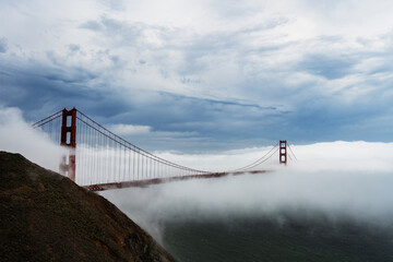 Golden gate bridge as seen from the Golden Gate recreation area, San Fransisco, California 